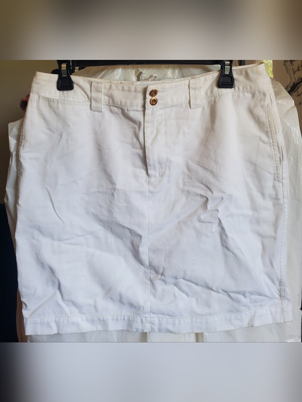 LAUREN Ralph Lauren y2k White Cotton Shirt with Double Button Waist
